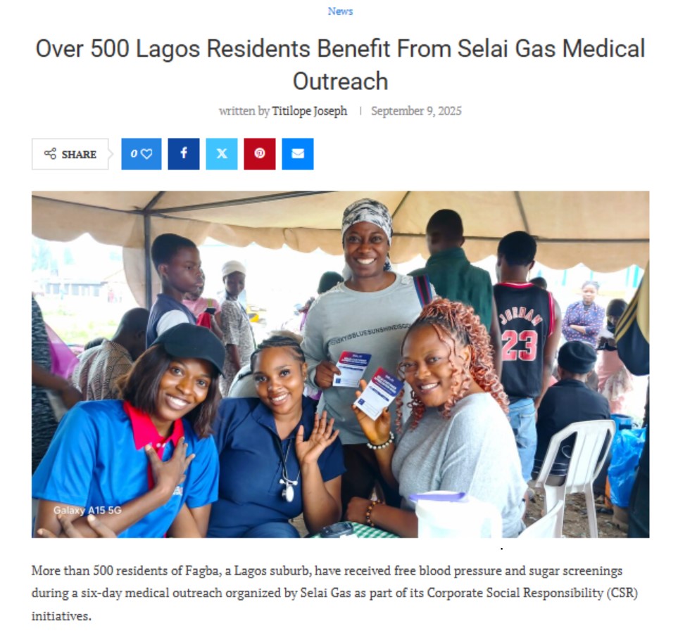 Selai Gas Gets Featured For CSR Initiative